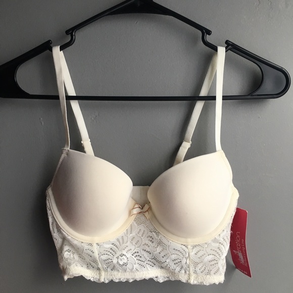 Xhilaration Other - NWT Xhilaration ivory longline bustier lace bra
